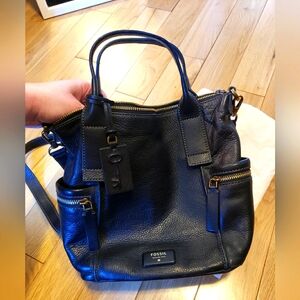 Black fossil crossbody purse